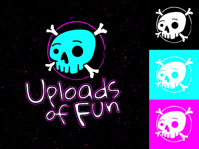 Uploads of Fun #1 branding illustration logo skull texture typography uploads of fun