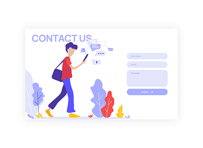 DAY 028 - CONTACT US design flat illustration illustrator minimal ui ux vector web website