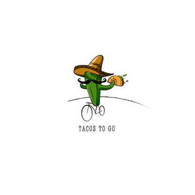 Tacos to Go bicycle cactus dope food food delivery illustration logo mexican plant tacos to go