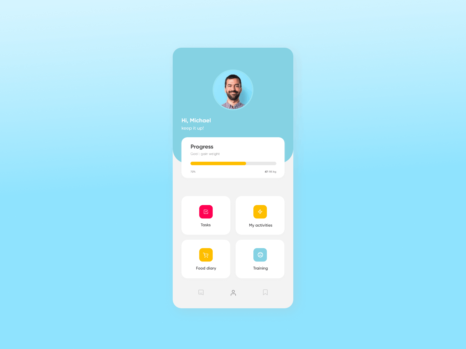 Personal health app animation diet app figma health app healthcare mobile app mobile ui nutrition sport training app ui welness
