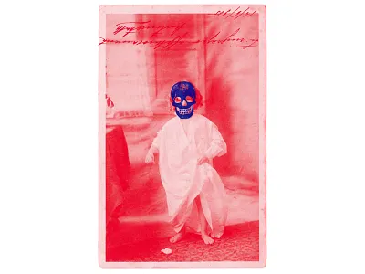 4015 - Dedication 4015 design environmental design future illustration kids linocut postcard red skull