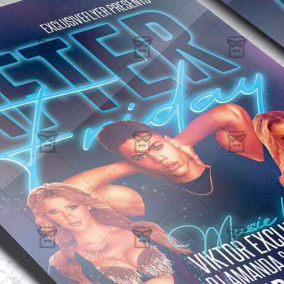 After Friday Party - Flyer PSD Template together at home
