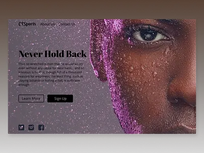 A Sport-inspired page typography ui ux web