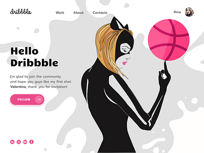 HelloDribbble_Rinaria adobe artwork designer dribbble dribbble first shot dribbble invite dribbblers graphic design graphic tablet hello dribbble illustraion illustrator shot uiux wacom intuos web design