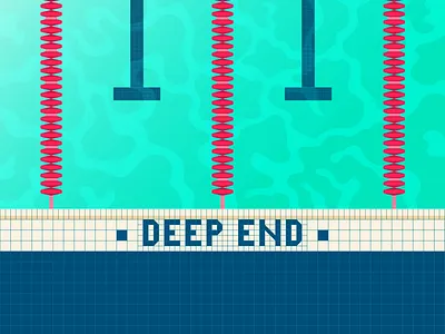 Deep End colour deep end dive hotel illustration illustrator light pool reflection shadow summer swimming texture tiles type vector water