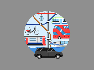 London Transport Icon affinity designer automobile bike share black cab businesscard dlr icon logo london london bus london underground overground public transport red bus taxi app thames thames clipper train transport