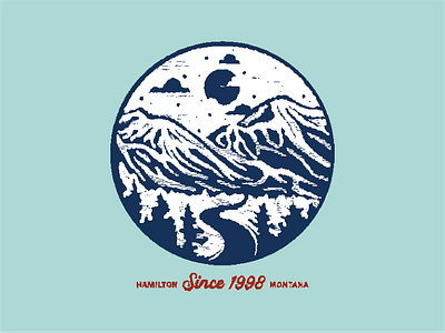 Montana valley badge beer blue branding brewery brewing identity illustration montana stamp window