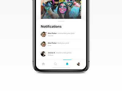 Daily UI Challenge #049 - Notifications app comments daily ui daily ui 49 daily ui challenge friends like mobile mockup navbar notifications overlays photos share social media ui ui design