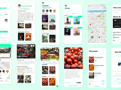 MyMarché app branding design illustration ui ux