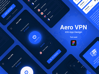 Aero VPN android app app design application clean creative illustration ios app design ios application mobile app mobile app design mobile app development mobile apps typography ui uidesign ux vpn vpn app