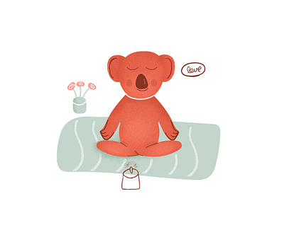 mindful meditation art character cute digital painting digitalart koala mindfulness