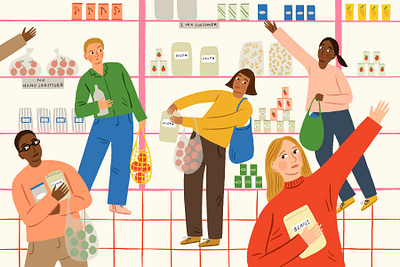 Supermarket Swerve amelia flower character colourful digital folioart food illustration lifestyle people procreate