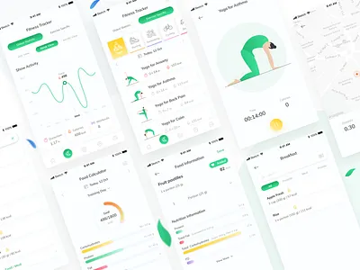 Fitness Tracker and Food Calculator for Fitness App activity app calorie calories tracking clean design fitness food form health app illustration ios mobile product tracker training ui ux weight workout