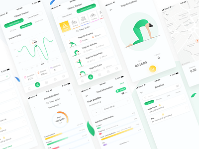 Fitness Tracker and Food Calculator for Fitness App activity app calorie calories tracking clean design fitness food form health app illustration ios mobile product tracker training ui ux weight workout