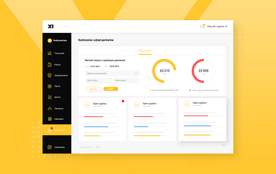 Dashboard - software for managing the discount system. chart dashboard dashboard app design discount finances financial dashboard fintech insurance statistics ui ux yellow