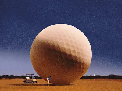 Struggle conceptual digital folioart golf illustration karolis strautniekas landscape surreal texture