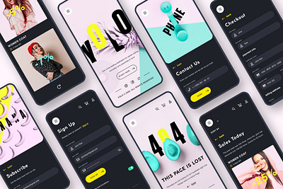 Responsive template (40mockups) 2 color mode app branding dribbble ecommerce hello dribbble mobile app shop shot ui ui ux