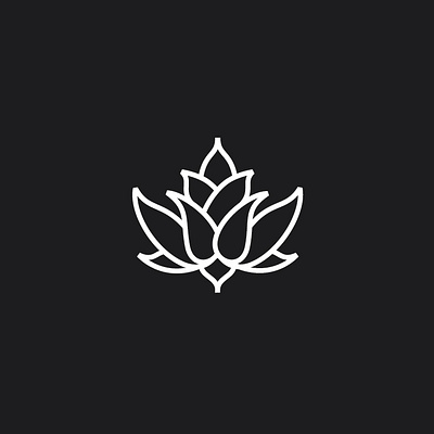 Lotus Maple Leaf icon line art logo