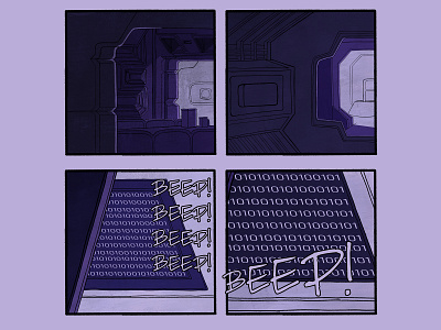 ALIEN COMIC ACT 01 / PT 01 / SLIDE 03 alien comic art comic artist comic book illustration nostromo sci fi sequential art webcomic xenomorph
