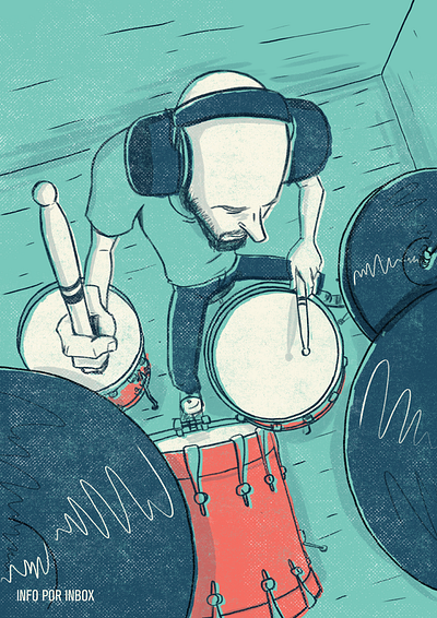 Drummer drums illustration music photoshop