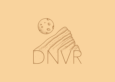 Denver Red Rocks Full Moon colorado denver denverdesign drawing full moon red rocks sketching vector vectorart