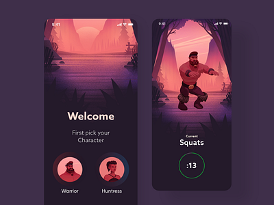 FitApp 3 app design illustration inteface ios ios app minimalistic ui