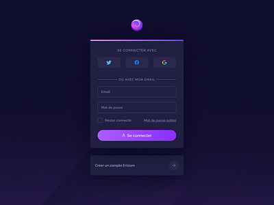 Erisium new website - Sign in dark dark mode form game gradient log in login modern sign in sign up signin signup ui ux