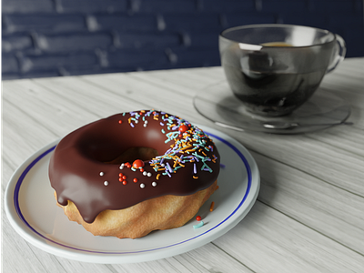 Level3 Doughnut and Coffee cup 3dcg blender blender3dart blenderguru illustration