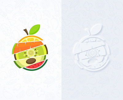 Fruits Logo - Neumorphism or Skeuomorphism design illustration logo neumorphism