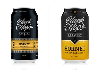 Black Hops Brewery (Before & After) beer beer can beer can design beer packaging black hops branding dan kuhlken design dkng dkng studios nathan goldman packaging