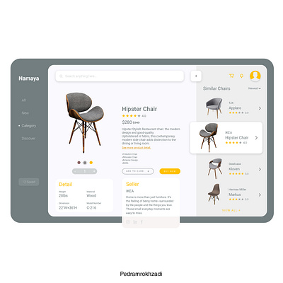 Nmaya Place adobexd app design flat furniture store icon illustraion invision online store ui uidesign uiux ux uxdesign vector web