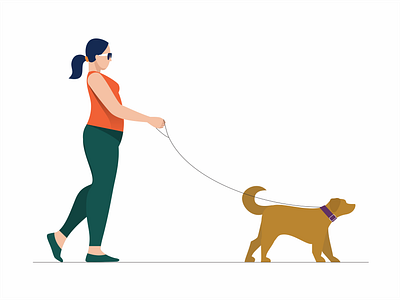 walk digital illustraion minimalistic vector