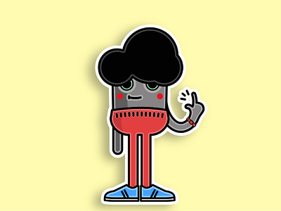 doop5 adobe illustrator bold cartoon character design flat illustration minimal vector