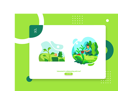 Green Virtual garden for this time branding design dribbleweeklywarmup flat illustration flatdesign garden green illustration ui ux vector