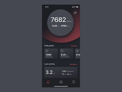 Fitness app dark mode dashboad figma fitness app fitness tracker running app sport tracking app ui