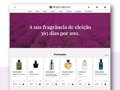 Perfumes 365 (Desktop): Homepage communication design copywriting digital product design e commerce graphic design interaction style guide user experience design user interface design web