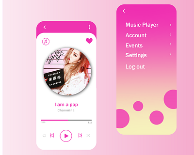 Music Player app dailyui design graphic design pink ui uichallenge