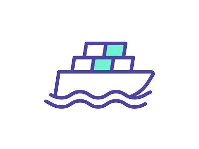 Putting the Ship in Shipping boat branding design freight geometric graphic illustration logistics ship shipping shipping container vector