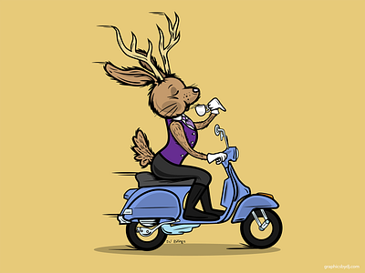 Jackalope editorial illustration illustration vector