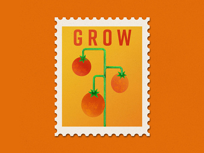 Quarantivities Stamps: Grow fruit grow illustration quarantine stamp stamp design