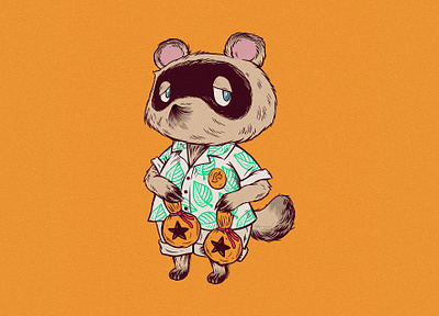 Tom Nook acnh animal crossing art drawing illustration tom nook