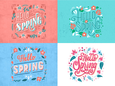 Spring Lettering Collection art design freepik illustration illustration art lettering lettering art lettering artist type typography