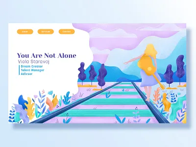 Website Header colorful design digital illustration nature plants webdesign webheader