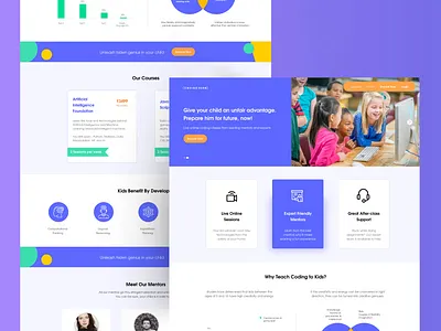 Coding for children landing page design branding children clean coding css education homepage kids landing page minimal typography ui ux website