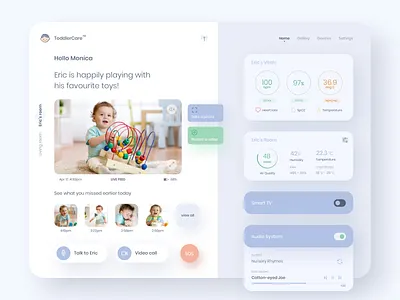 ToddlerCare baby monitoring app toddlercare uidesign uxdesign visual design