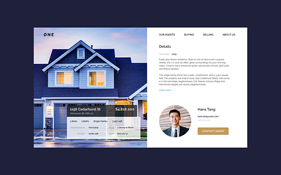 Daily UI - 006 - User Profile 006 clean dailyui dailyuichallenge design minimal realestate realestate logo realestateagent ui weihuang