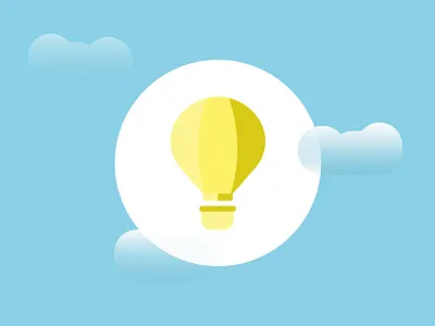 Air Balloon air balloon balloon blue clouds flat design flat illustration illustration landscape simple sketchapp white yellow