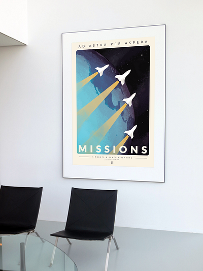 Missions Poster illustration layout mission.io photoshop poster print rockets space