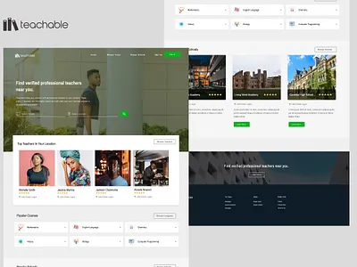 Teachable - Landing Page Design dailui design education elearning landing page landing page ui learn social ui uid ux uxui web