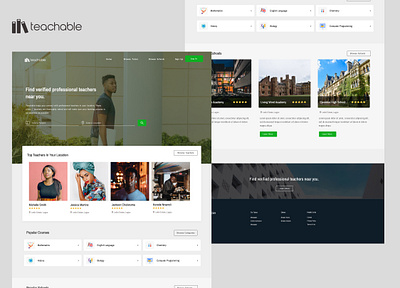 Teachable - Landing Page Design dailui design education elearning landing page landing page ui learn social ui uid ux uxui web